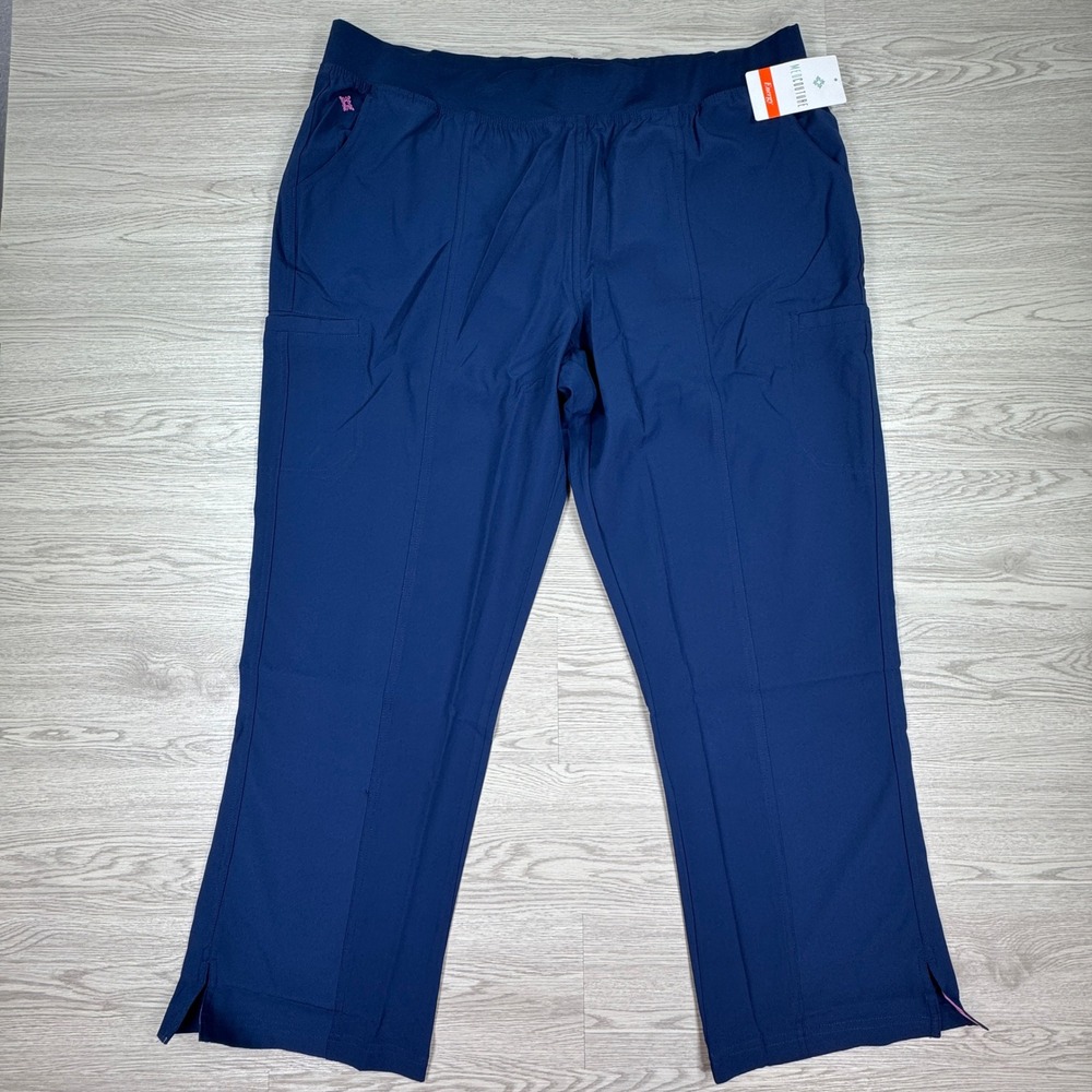 Med Couture Women's Scrub Pants Energy Yoga Waist Navy‎ 2XL NWT Stretch Cargo